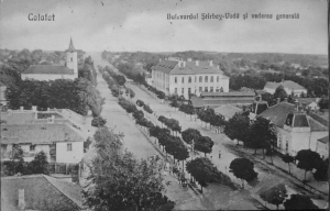 Vedere cu Bulevardul Stirbey Vodă în perioada interbelică.jpg